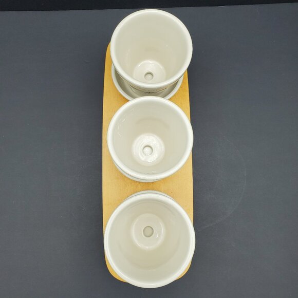 Longaberger Woven Traditions Heritage Green Flower Pots Saucers Woodcrafts Riser - Picture 3 of 10